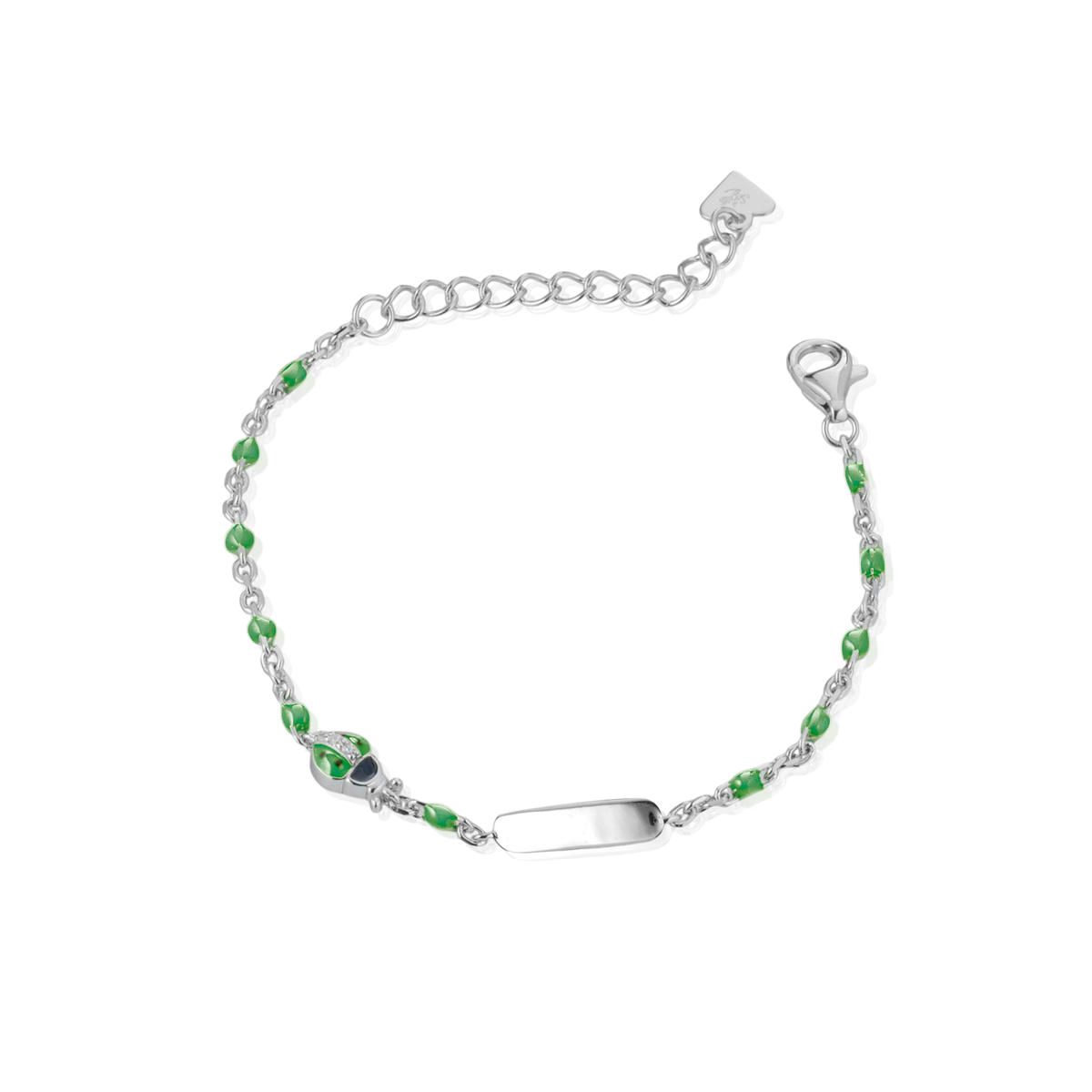 Bracciale baby targa con coccinella