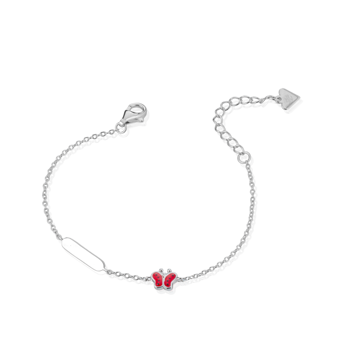 Bracciale baby targa con farfalla