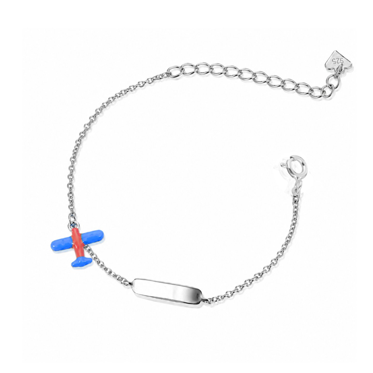 Bracciale baby targa con aeroplano