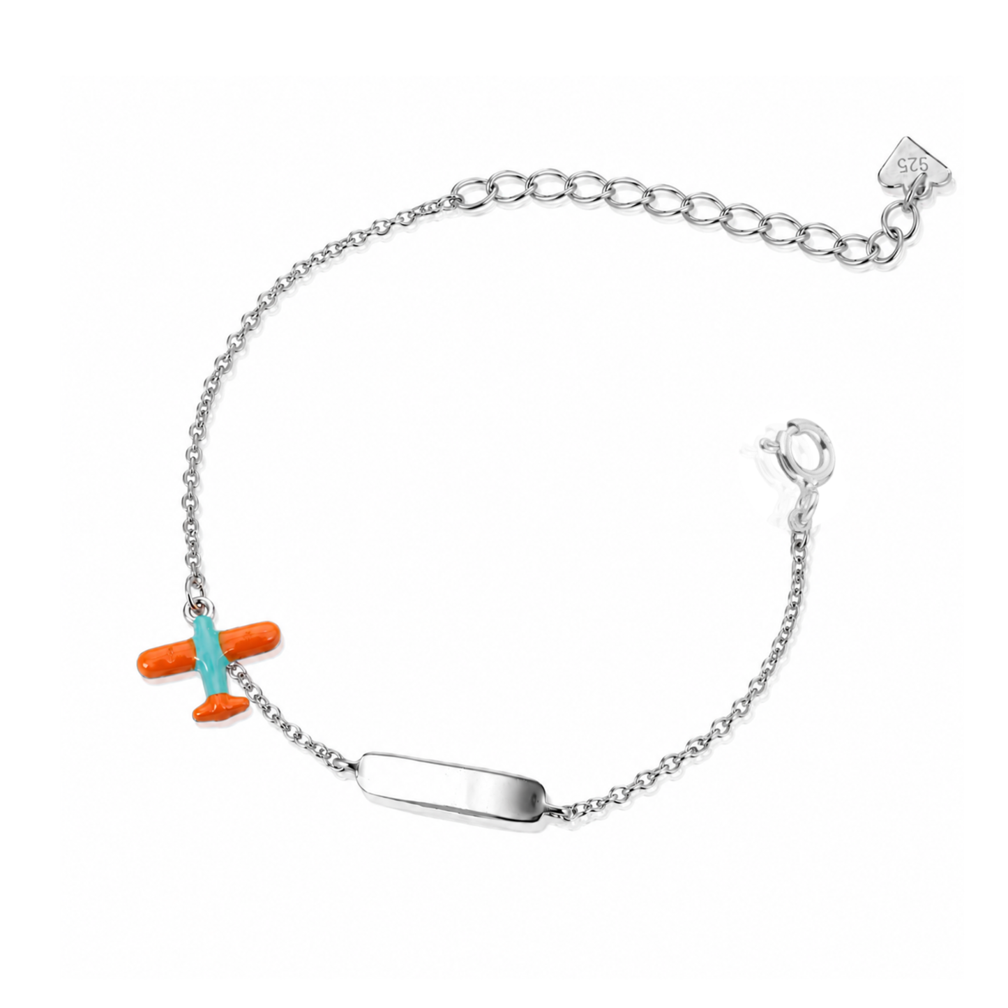 Bracciale baby targa con aeroplano