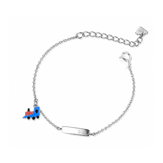 Bracciale baby targa con treno