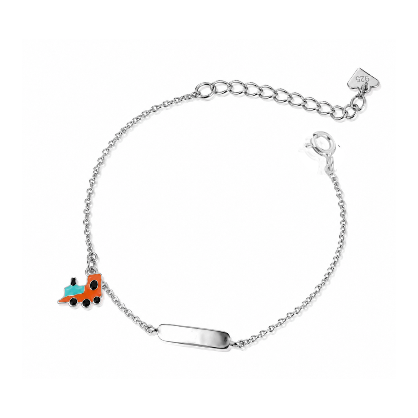 Bracciale baby targa con treno