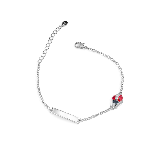 Bracciale baby targa con coccinella