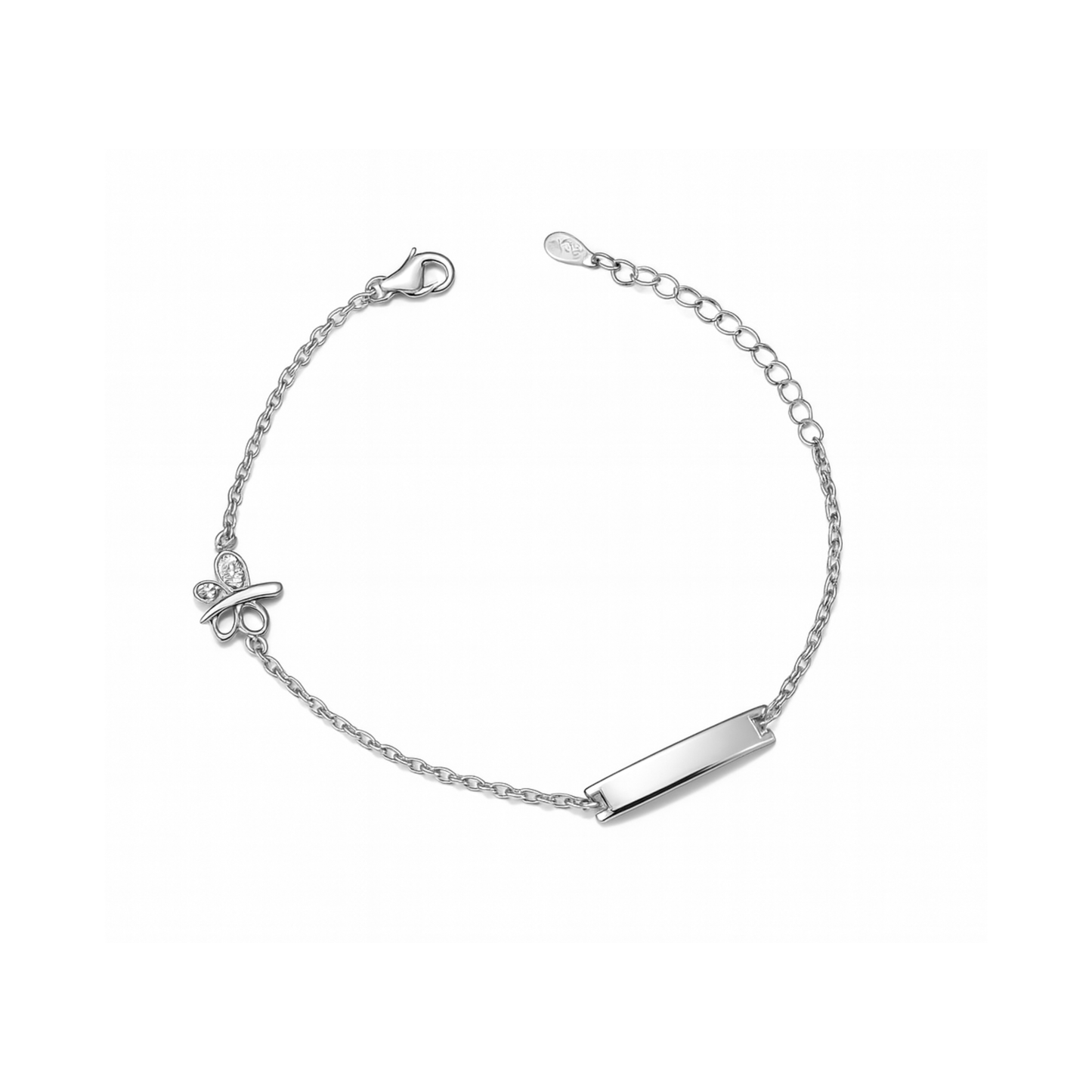 Bracciale baby targa con farfalla