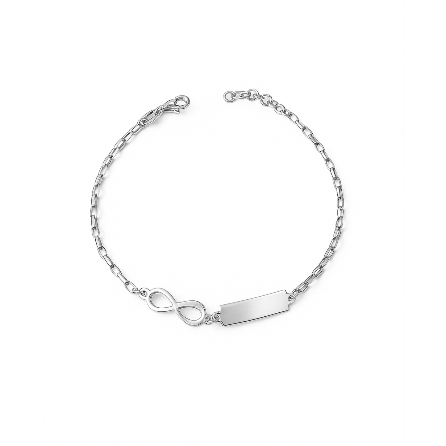 Bracciale baby targa con infinito