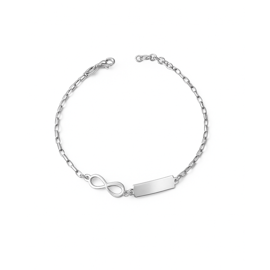 Bracciale baby targa con infinito