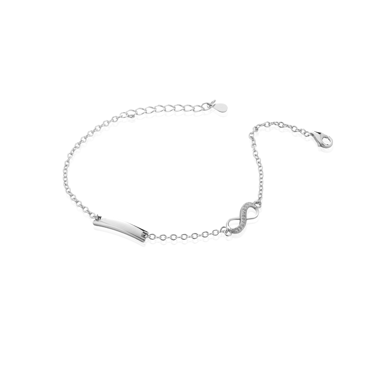 Bracciale baby targa con infinito