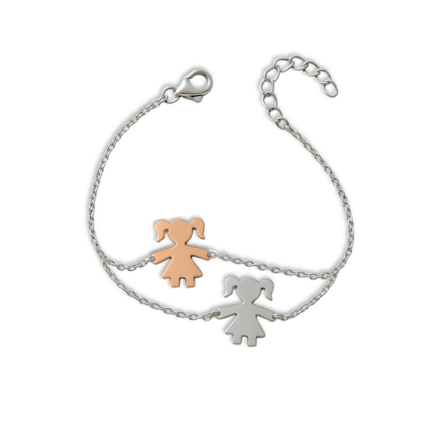 Bracciale doppia catena con bimbe