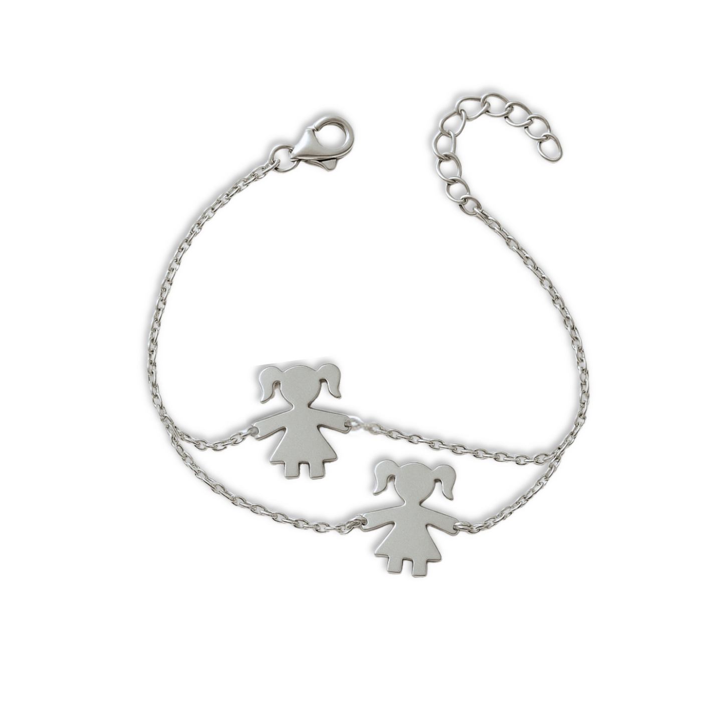 Bracciale doppia catena con bimbe