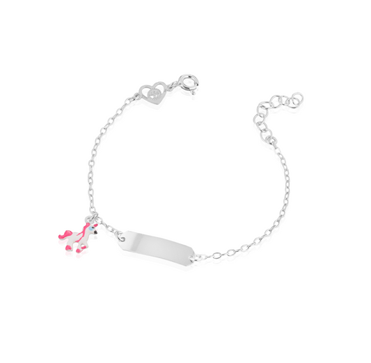 Bracciale baby targa con unicorno