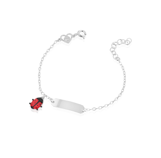 Bracciale baby targa con coccinella