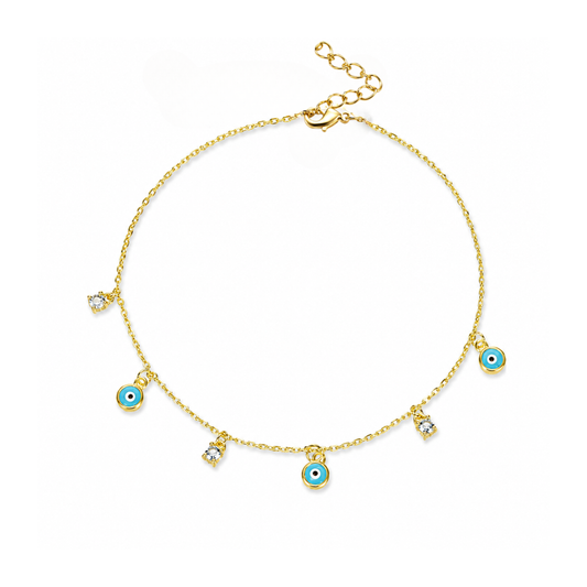 Cavigliera occhio greco e swarovski