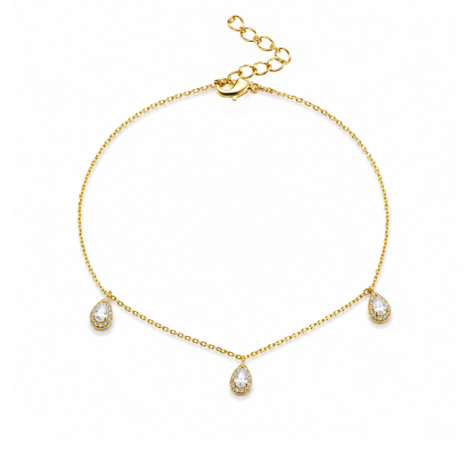 Cavigliera gocce e swarovski