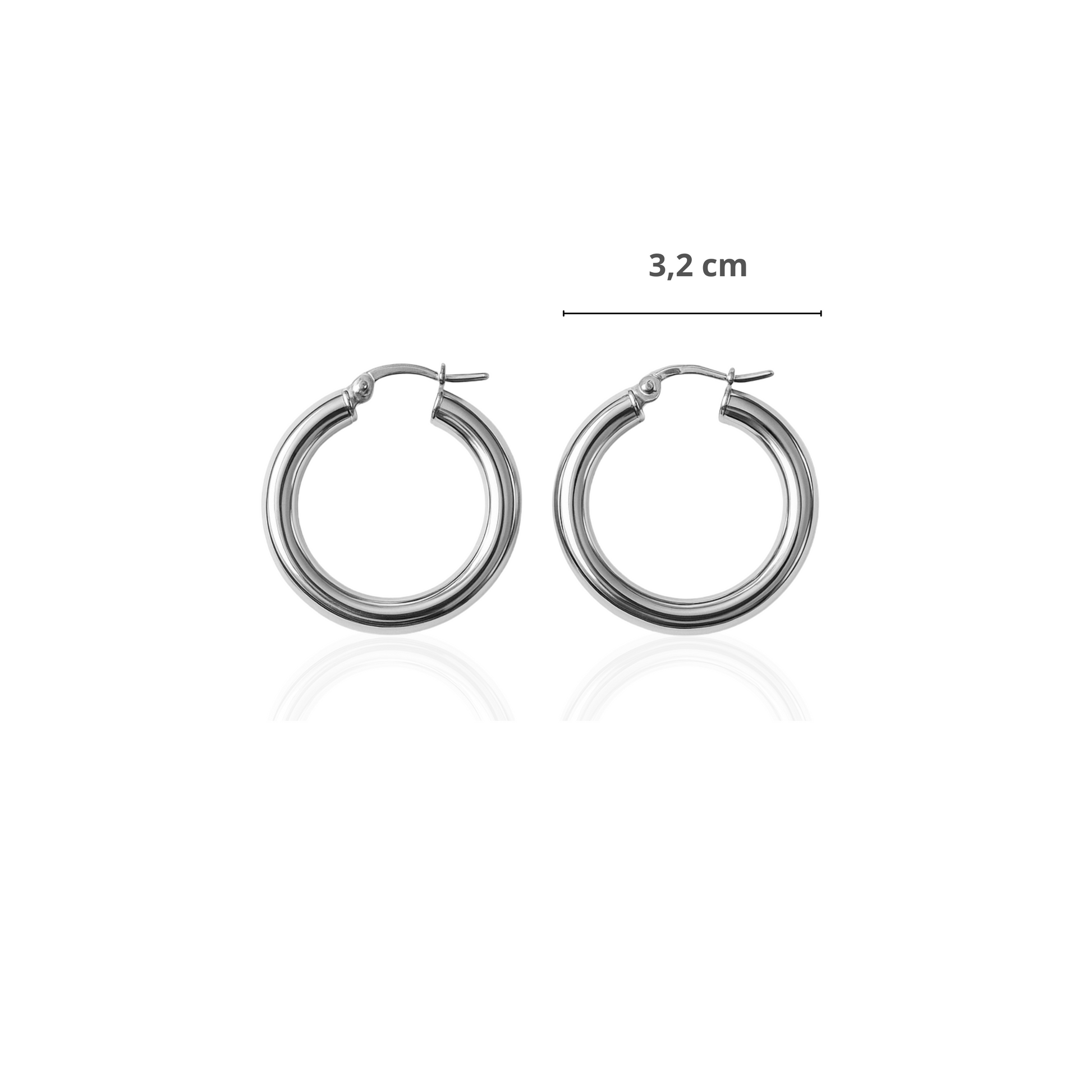 Cerchi Sterling Silver Donna Orecchini A Cerchio In Argento Sterling 925, Diametro 30 Mm (1,2"), Spessore 5 Mm - Nuovi Senza Etichette! Orecchini Donna Semplici - Foto 7