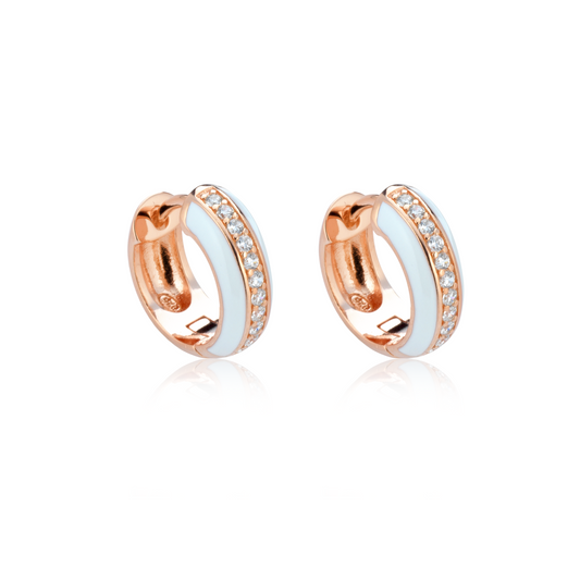 Orecchini a cerchio smalto e swarovski