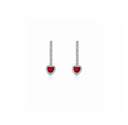 Heart tennis earrings