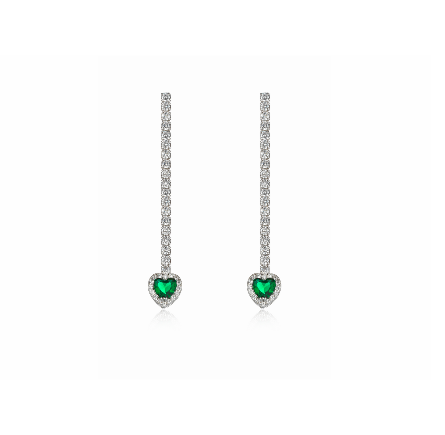 Heart tennis earrings