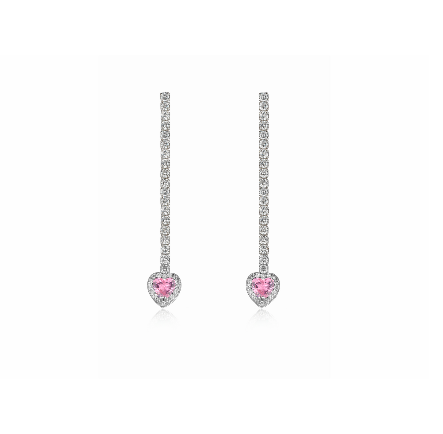 Heart tennis earrings